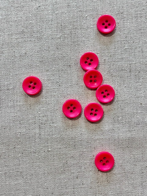 02-2406 End of Line  Shirt Button - 18L  -  Hot Pink  x 8
