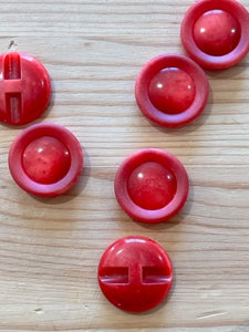 02-2534 End of Line Tomato Red  Jacket Button - 36L