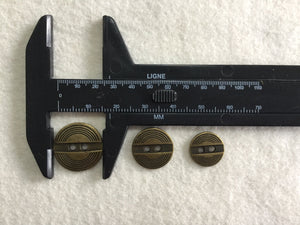08-A884 Art Deco Design Metal Button - Nickel - 24L