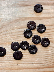 27-M128  Bitter Chocolate Brown Button - 24L x 10