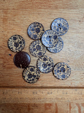 Load image into Gallery viewer, 63-A3261 - 48L (30mm) Black Damask Coconut Button x 1
