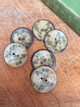 Load image into Gallery viewer, 63-A5531 - 64L (40mm) Light Blooms Floral Coconut Button x 1
