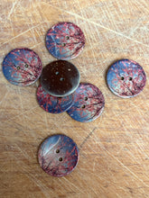 Load image into Gallery viewer, 63-A6381 - 48L (30mm) Cherry Blossom Sky Coconut Button x 1
