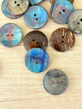 Load image into Gallery viewer, 63-X9154 - 48L (30mm) Abstract Paint Coconut Button x 1
