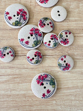 Load image into Gallery viewer, 63-A7261  Pinkbell Flower Printed Button x 1
