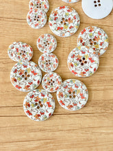 Load image into Gallery viewer, 63-A7731  Floral Printed and Sprayed Button x 1

