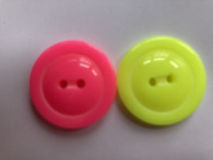 03-2151 Flourescent coloured  Button  - 36L - Pink