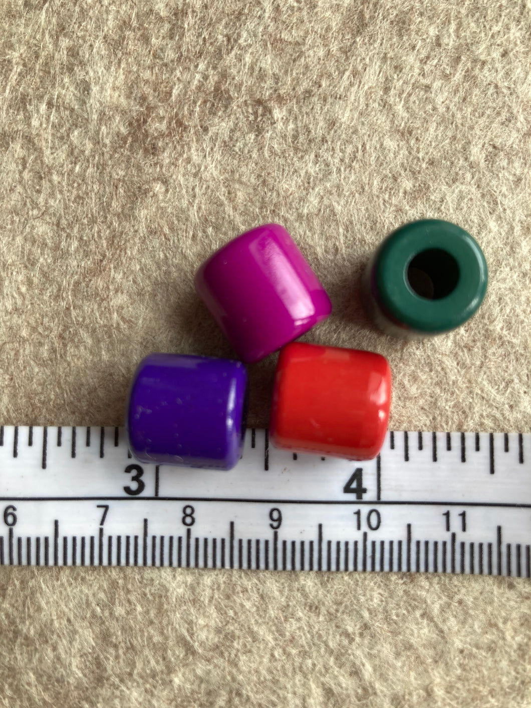 14-04013 Red  Tube  Beads - 12mm x 10