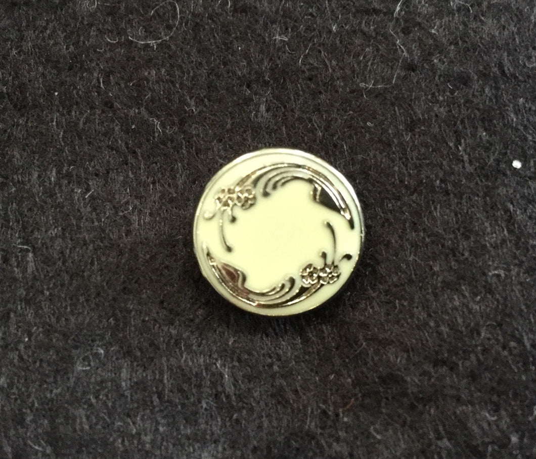 14-04121 Silver on Enamel Shank  Button  - 18L