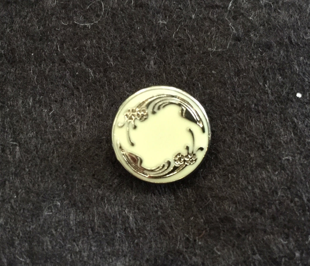 14-04121 Silver on Enamel Shank  Button  - 24L