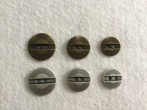 08-A884 Art Deco Design Metal Button - Antique Copper - 20L