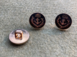 08-B1777 Gold on Black Anchor Button - 24L