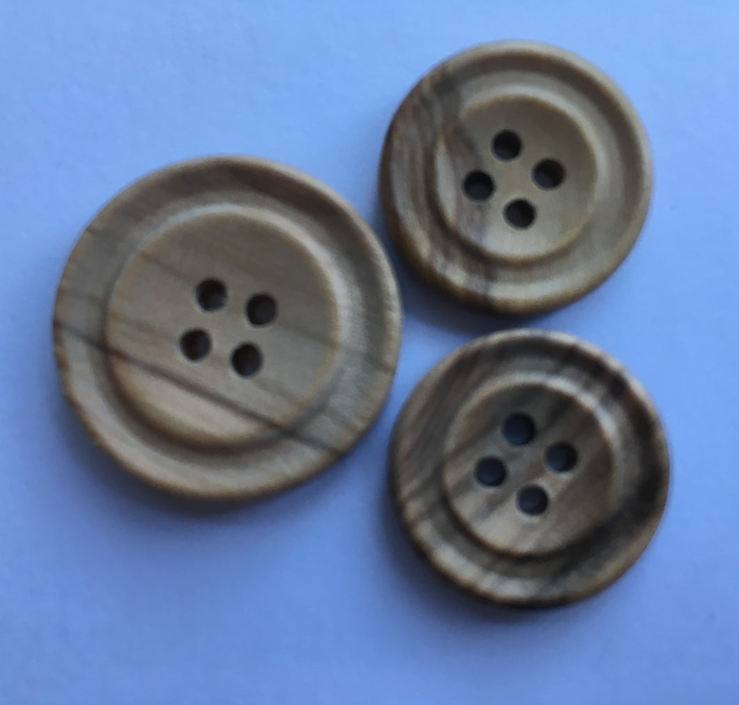 09-8525 Ringed Dish Wooden Jacket  Button - 36L