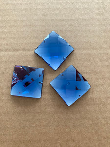 14-04020 Sew-On Square Faceted Gem 30 x 30mm - Dusky Blue