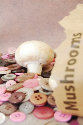 Blushing Mushroom - Mixed Buttons Theme Bag